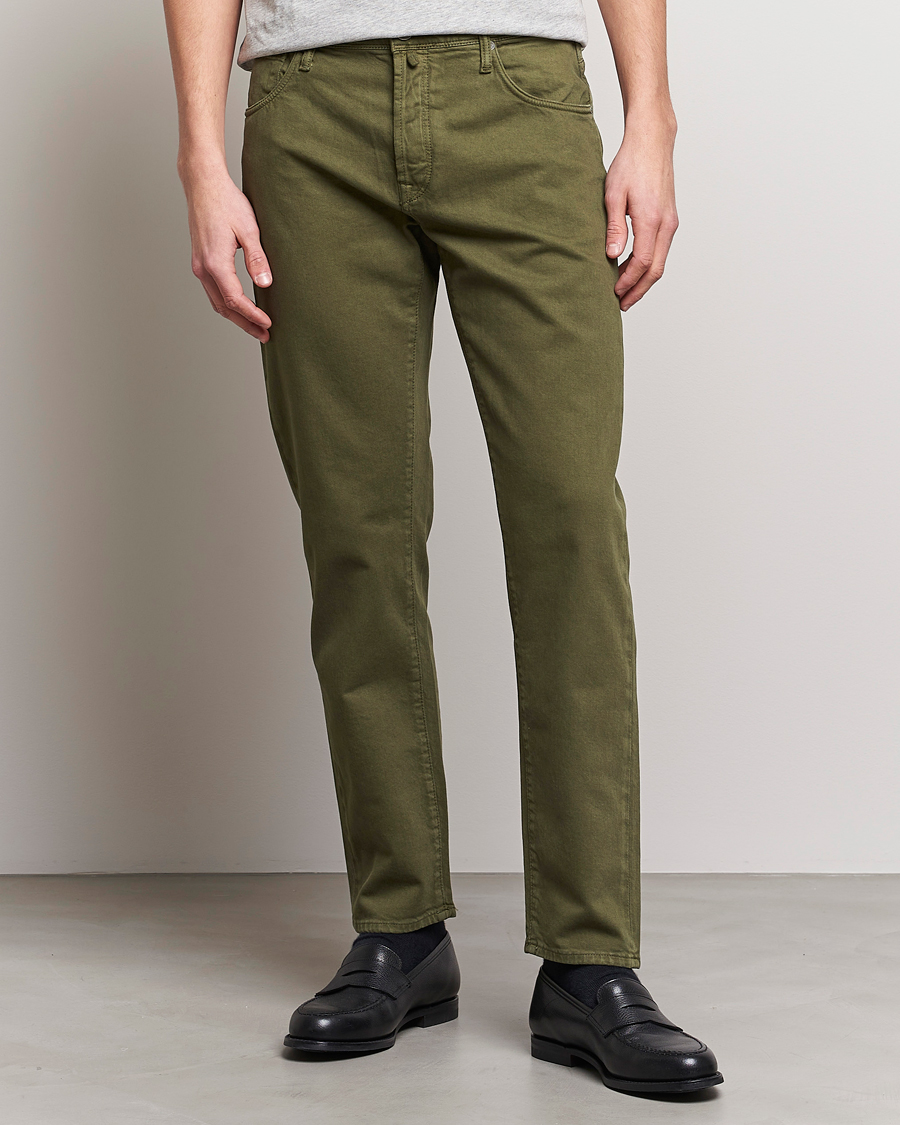 Mies | Incotex | Incotex | Cotton Stretch 5-Pocket Pants Military Green