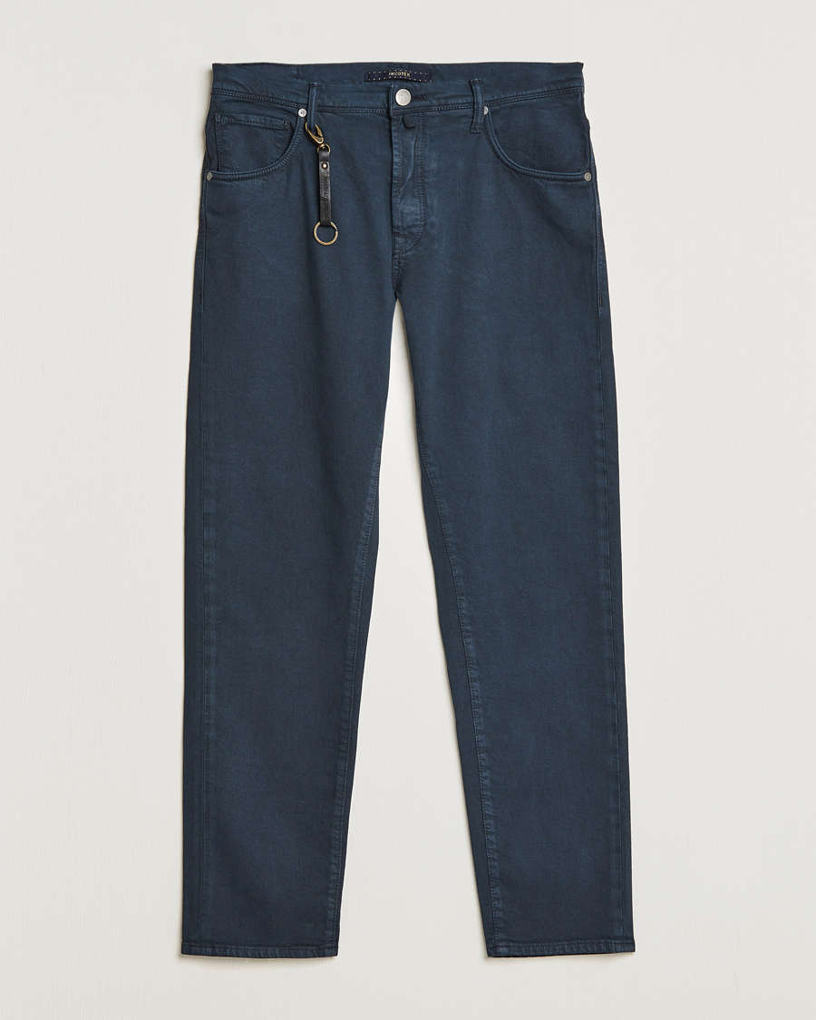 Mies | Housut | Incotex | Cotton Stretch 5-Pocket Pants Navy
