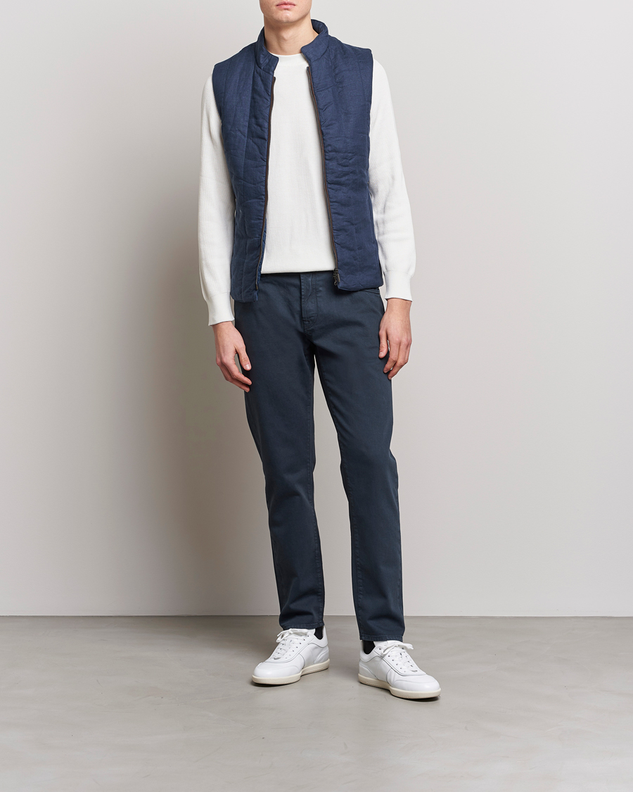 Mies | Housut | Incotex | Cotton Stretch 5-Pocket Pants Navy