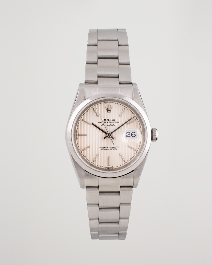 Mies | Rolex Pre-Owned Datejust 16200 Oyster Perpetual Steel White | Rolex Pre-Owned | Datejust 16200 Oyster Perpetual Steel White