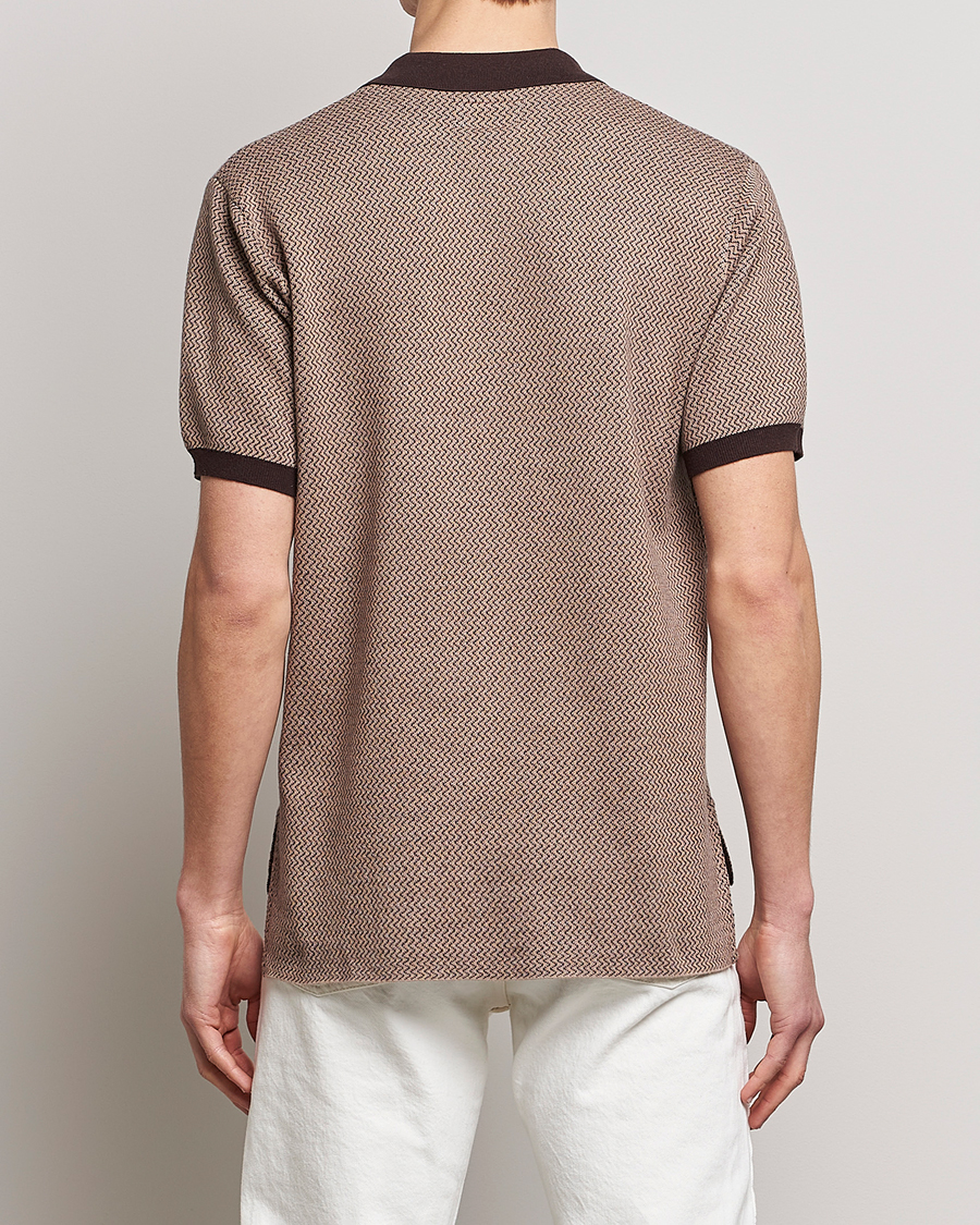Mies | Pikeet | BEAMS PLUS | Two-Tone Jacquard Polo Brown