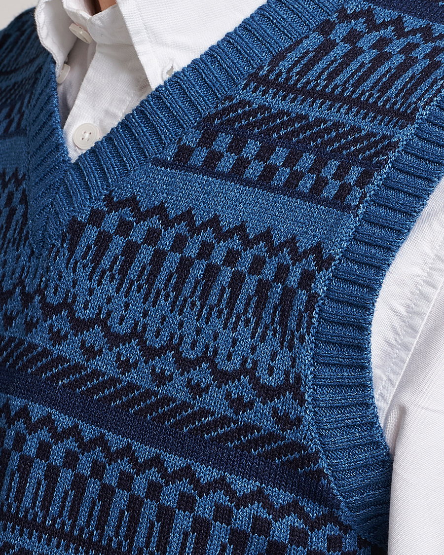 Mies | Puserot | BEAMS PLUS | Knit Fairisle Vest Navy