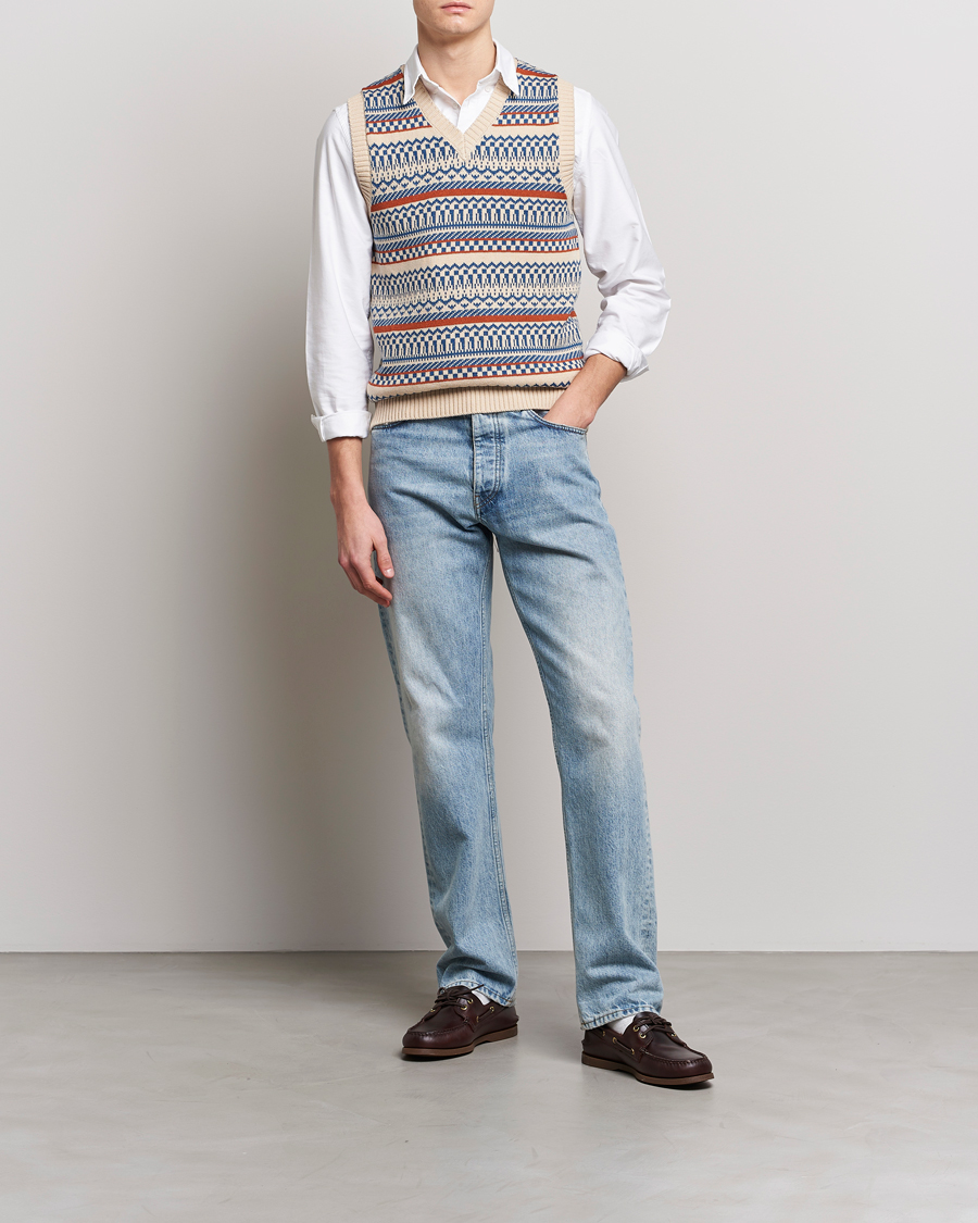 Mies | Puserot | BEAMS PLUS | Knit Fairisle Vest Natural