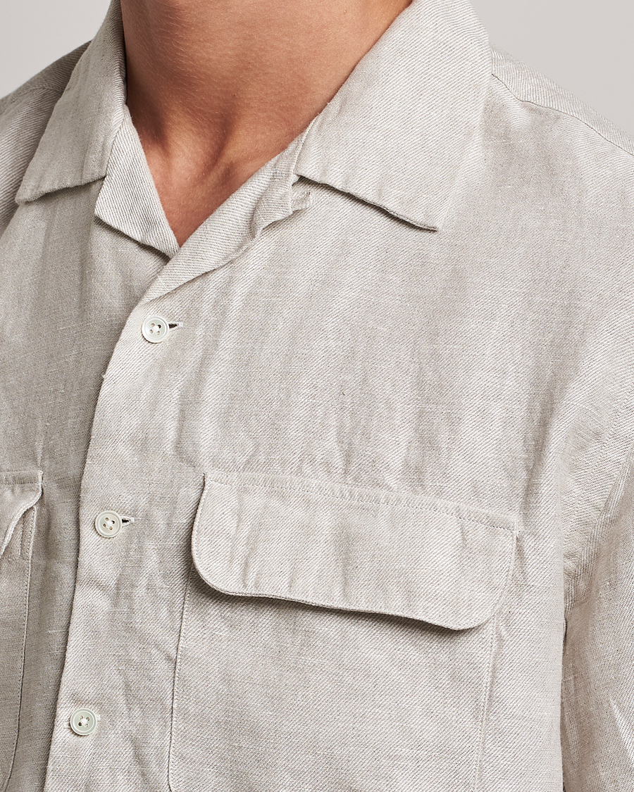 Mies | Kauluspaidat | BEAMS PLUS | Linen/Chambray Camp Shirt Natural