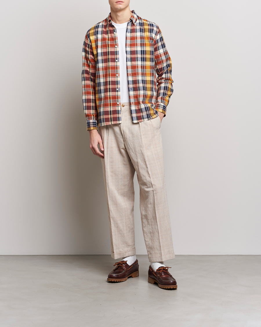 Mies | Kauluspaidat | BEAMS PLUS | Indian Madras Button Down Shirt Brown Check