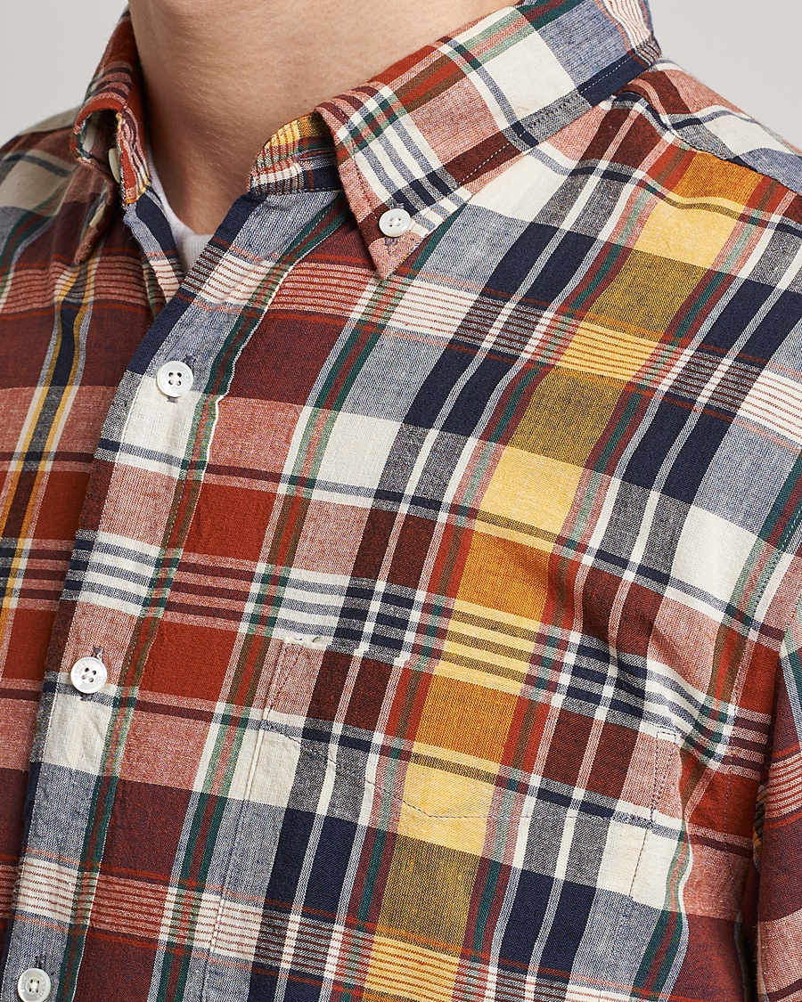 Mies | Kauluspaidat | BEAMS PLUS | Indian Madras Button Down Shirt Brown Check