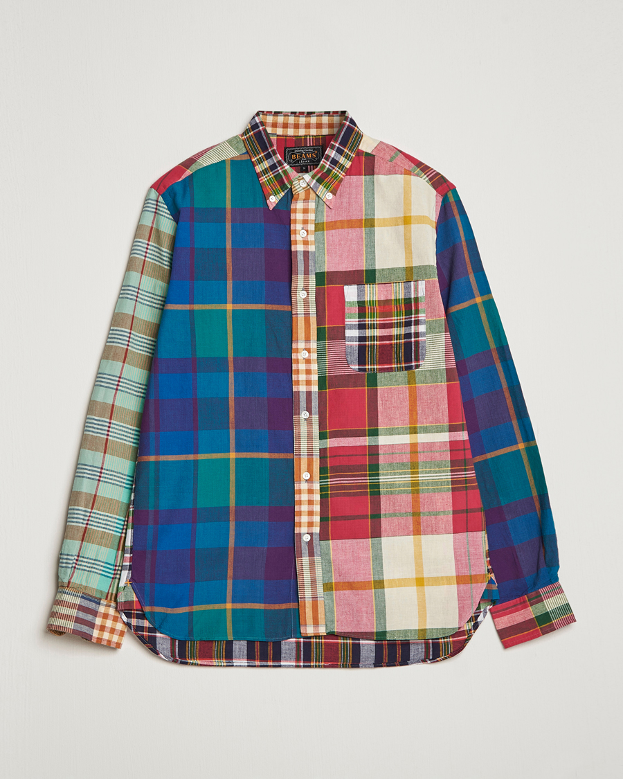 Mies | Kauluspaidat | BEAMS PLUS | Indian Madras Button Down Shirt Multicolor