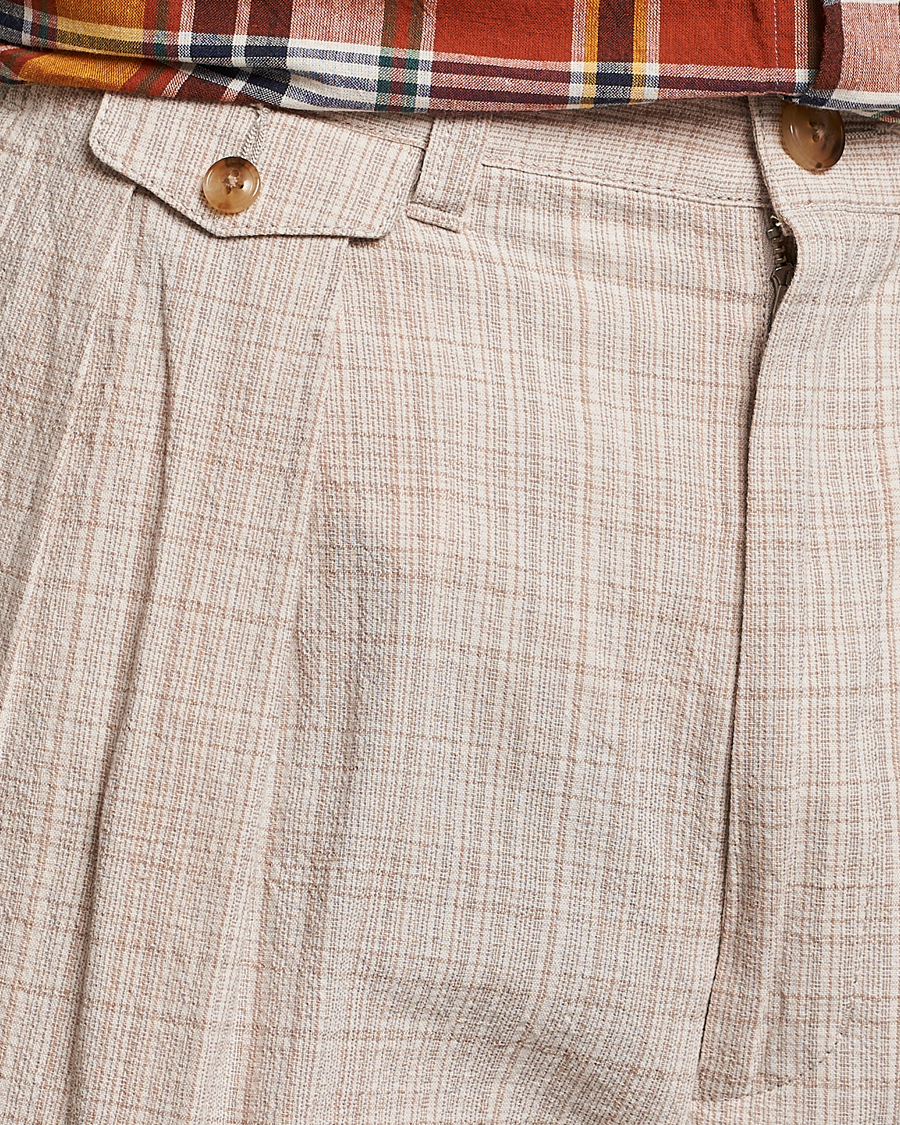 Mies | Housut | BEAMS PLUS | Cotton/Linen Comfort Trousers Natural