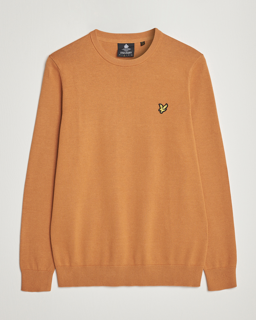 Mies | Puserot | Lyle & Scott | Crew Neck Cotton Sweater Sand Burned
