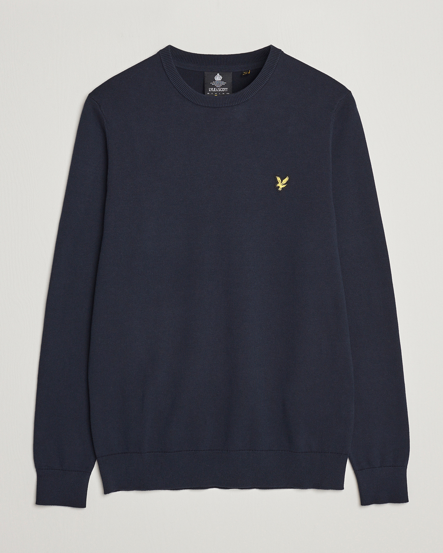 Mies | Puserot | Lyle & Scott | Crew Neck Cotton Sweater Dark Navy
