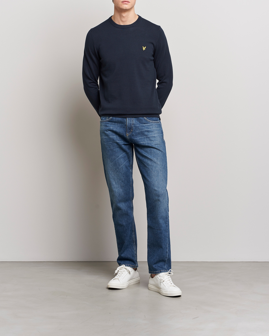 Mies | Puserot | Lyle & Scott | Crew Neck Cotton Sweater Dark Navy