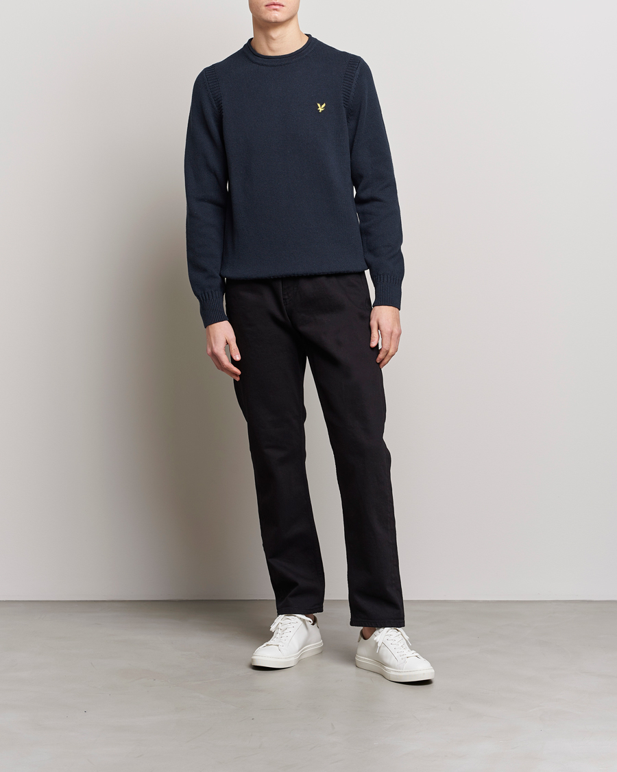 Mies | Puserot | Lyle & Scott | Soef Rll Mock Neck Sweater Dark Navy