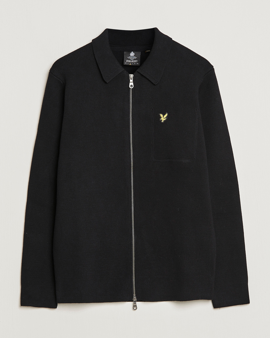 Mies | Puserot | Lyle & Scott | Milano Full Zip Sweater Black