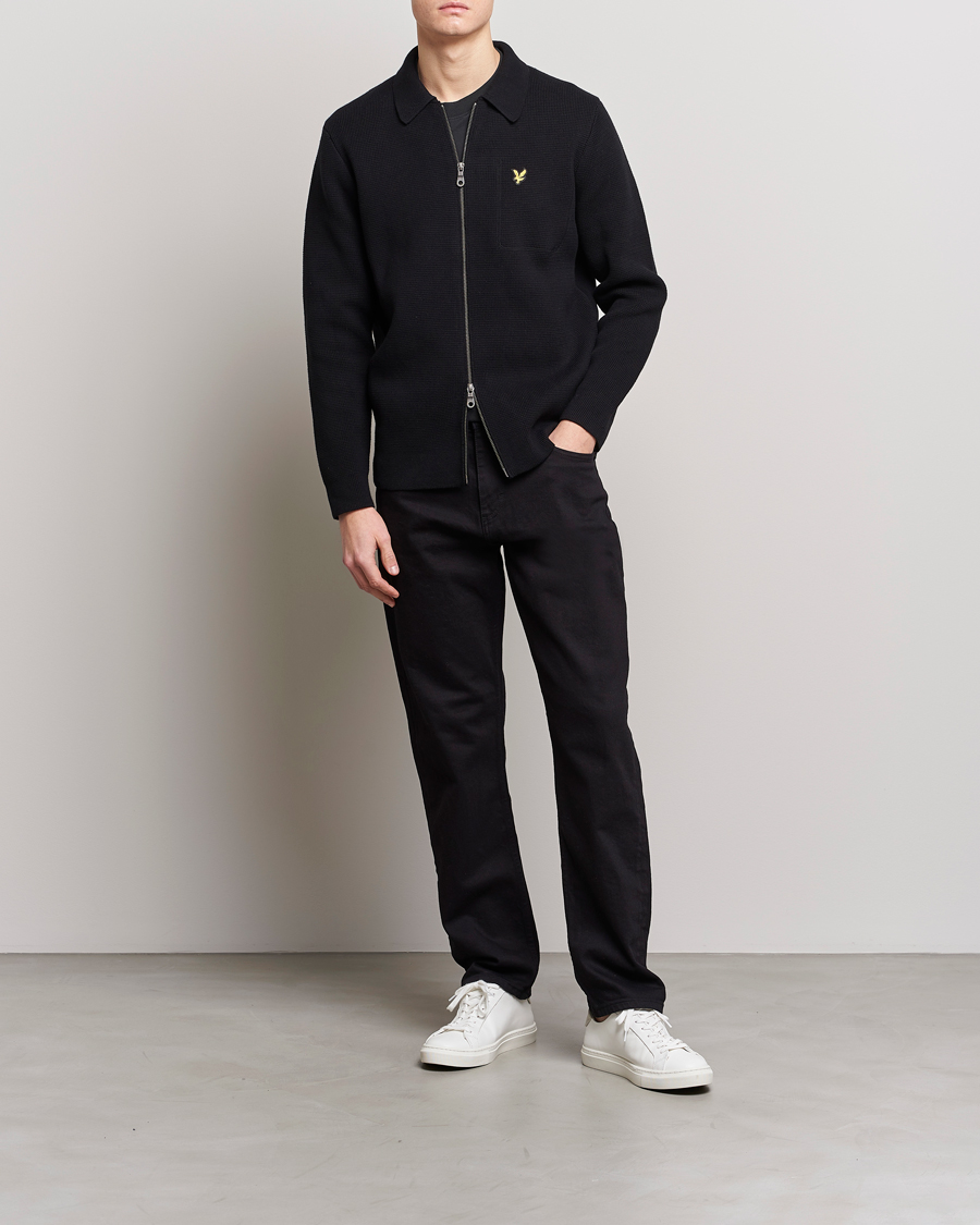 Mies | Puserot | Lyle & Scott | Milano Full Zip Sweater Black