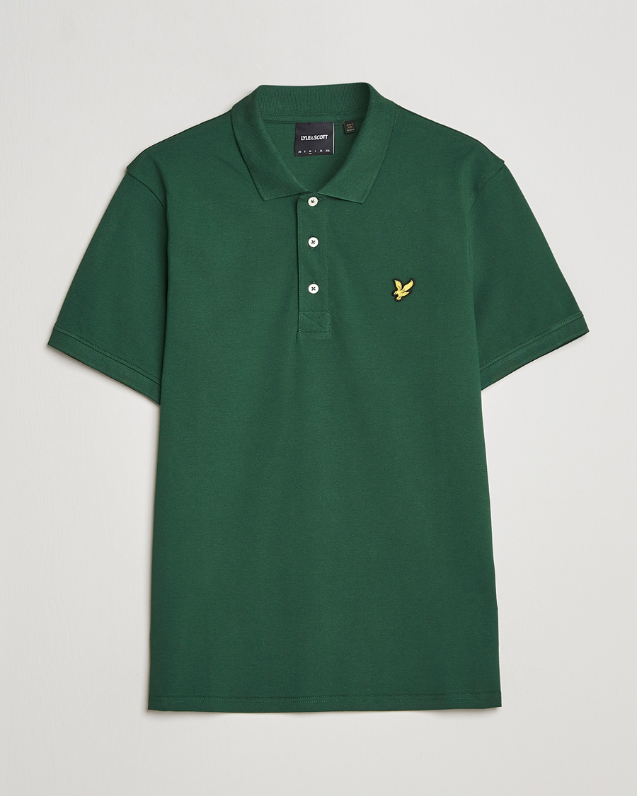 Mies | Pikeet | Lyle & Scott | Plain Pique Polo English Green