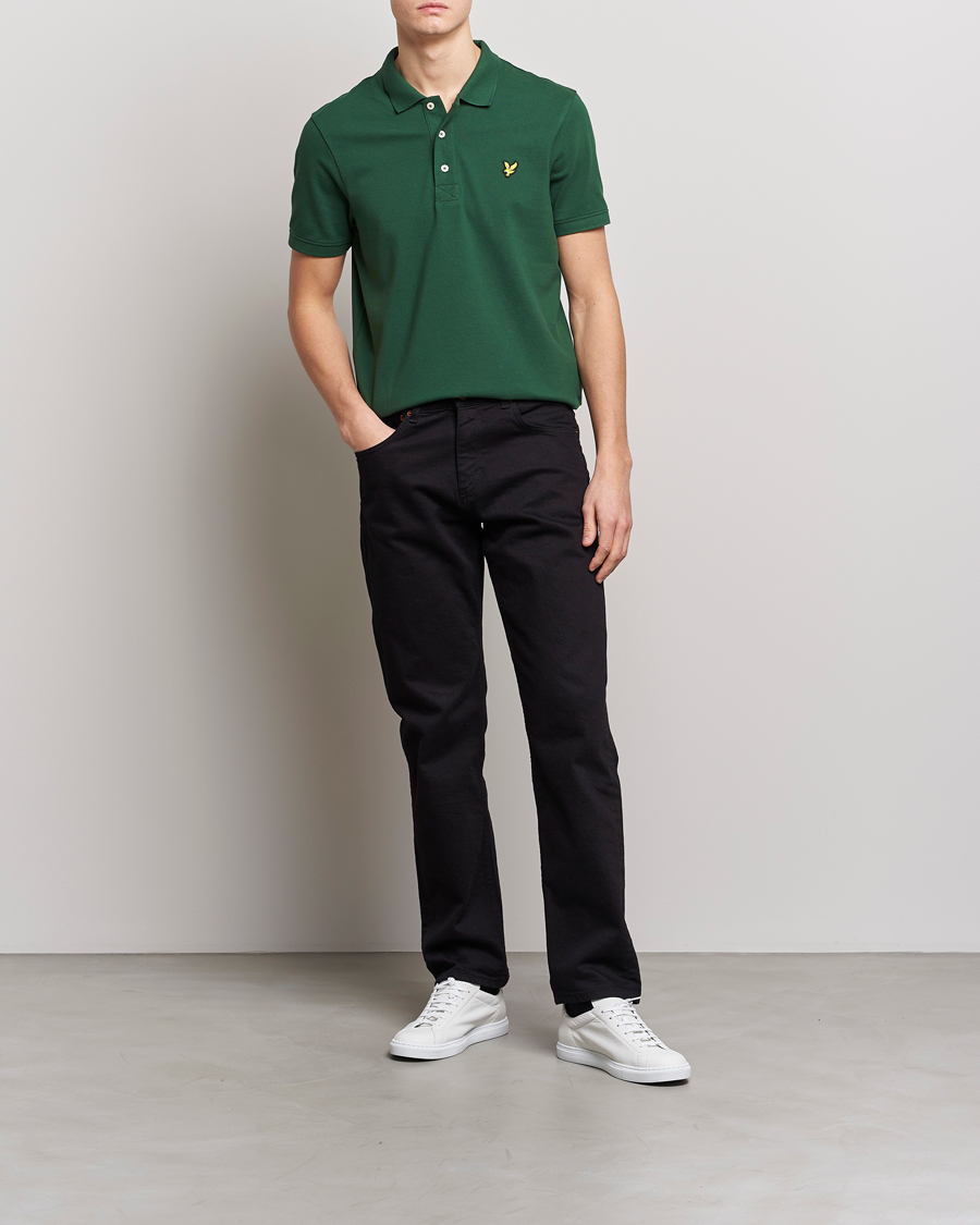 Mies | Pikeet | Lyle & Scott | Plain Pique Polo English Green