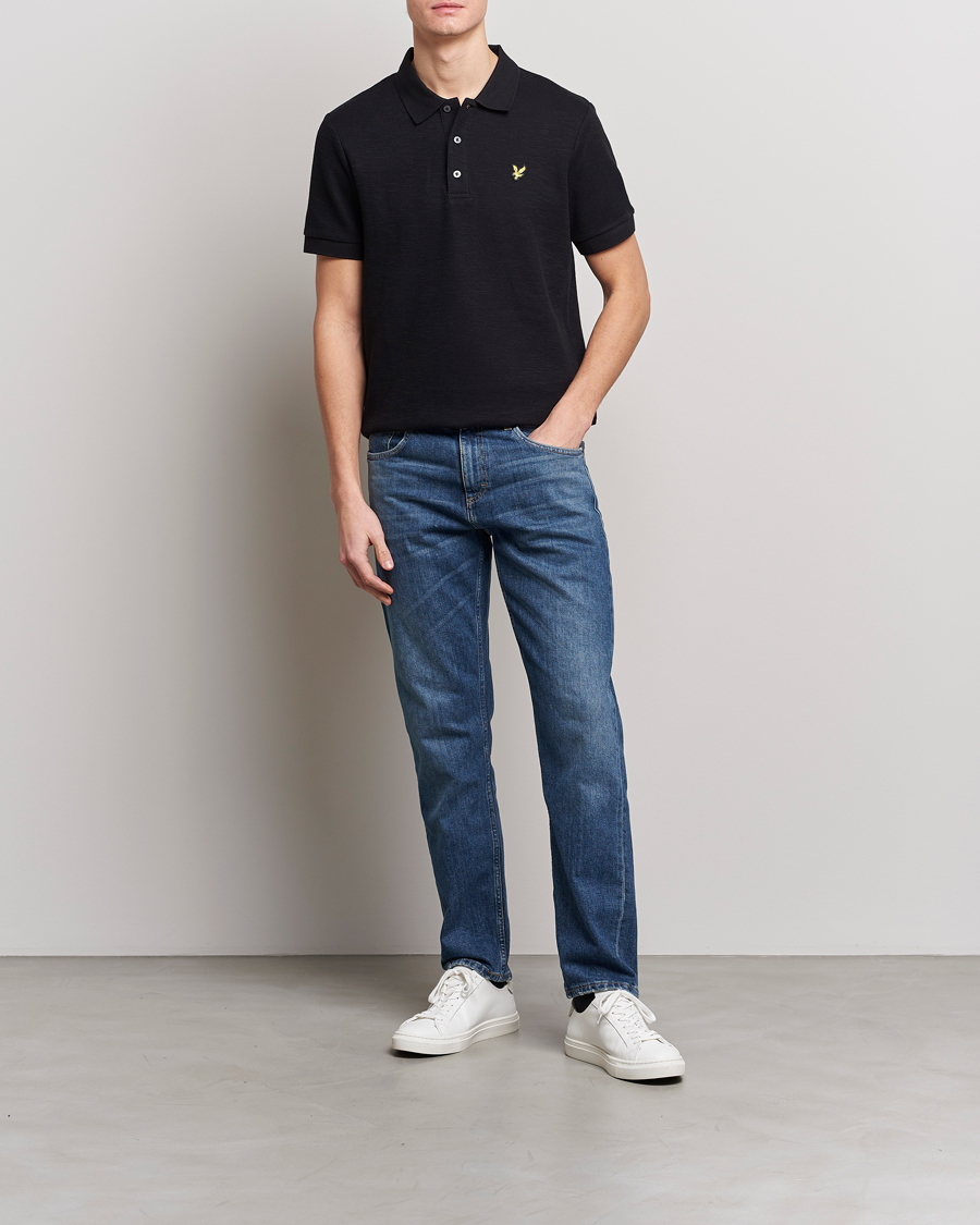 Mies | Pikeet | Lyle & Scott | Cuffed Pique Polo Jet Black