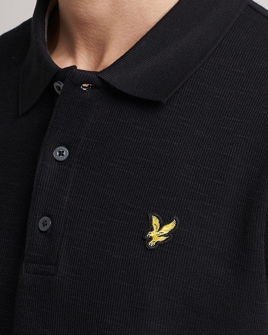 Mies | Pikeet | Lyle & Scott | Cuffed Pique Polo Jet Black