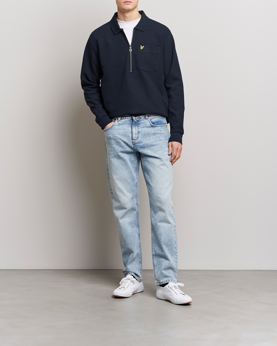 Mies | Puserot | Lyle & Scott | Crest Half Zip Sweater Dark Navy