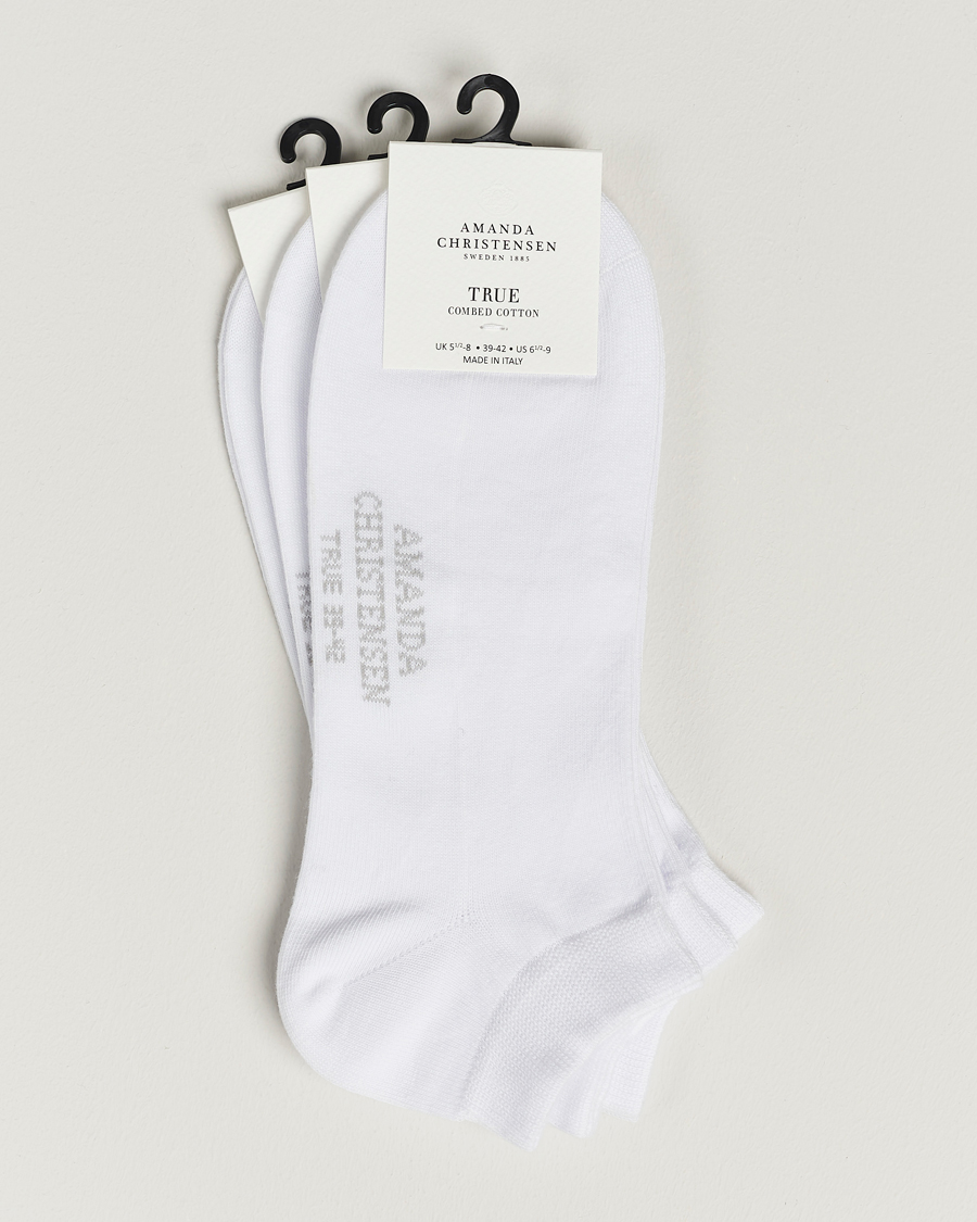 Mies | Alusvaatteet | Amanda Christensen | 3-Pack True Cotton Sneaker Socks White