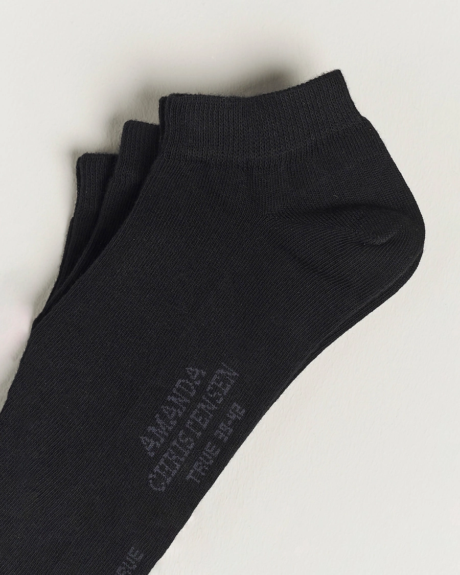 Mies | Alusvaatteet | Amanda Christensen | 3-Pack True Cotton Sneaker Socks Black