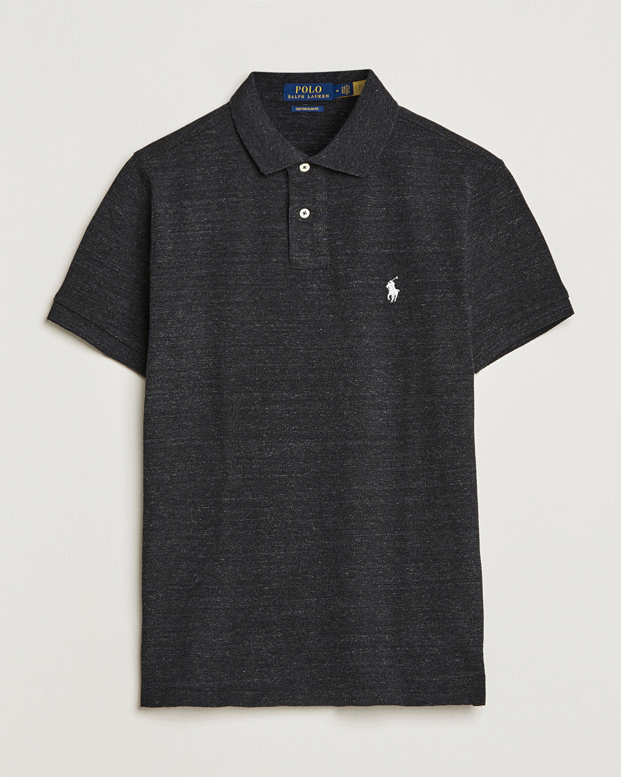 Mies | Pikeet | Polo Ralph Lauren | Custom Slim Fit Polo Black Marl Heather