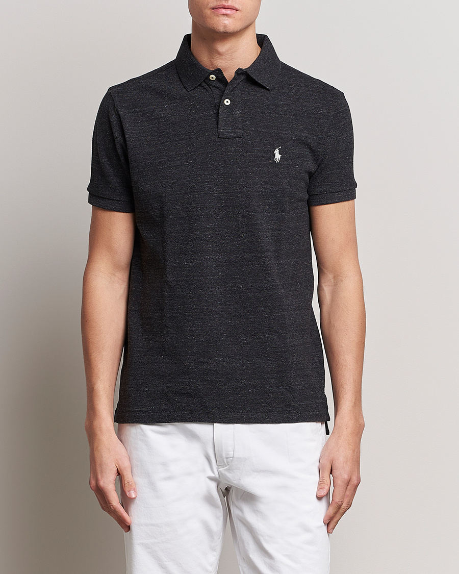 Mies | Pikeet | Polo Ralph Lauren | Custom Slim Fit Polo Black Marl Heather