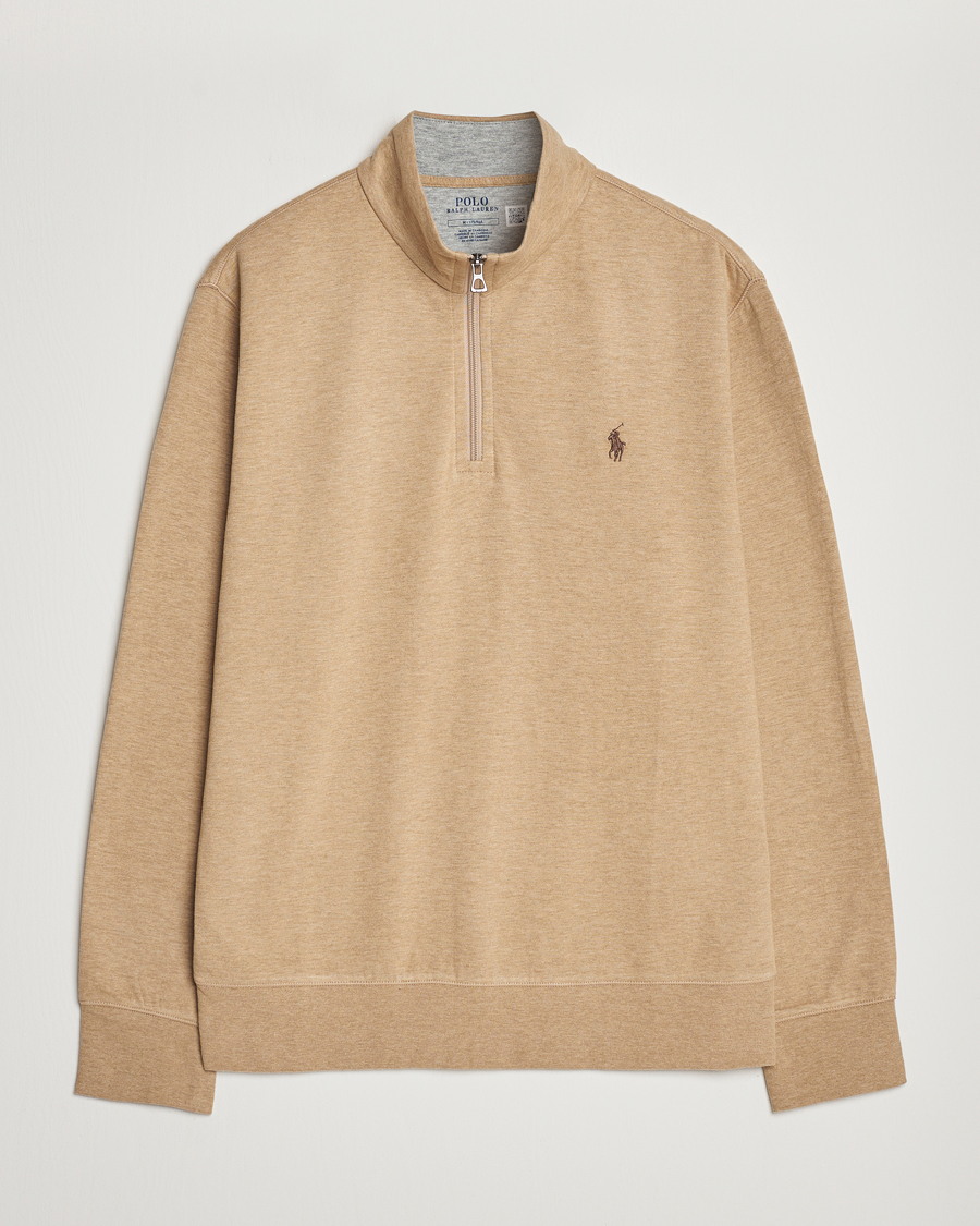 Mies | Puserot | Polo Ralph Lauren | Tech Double Knit Half Zip Luxury Tan Heather