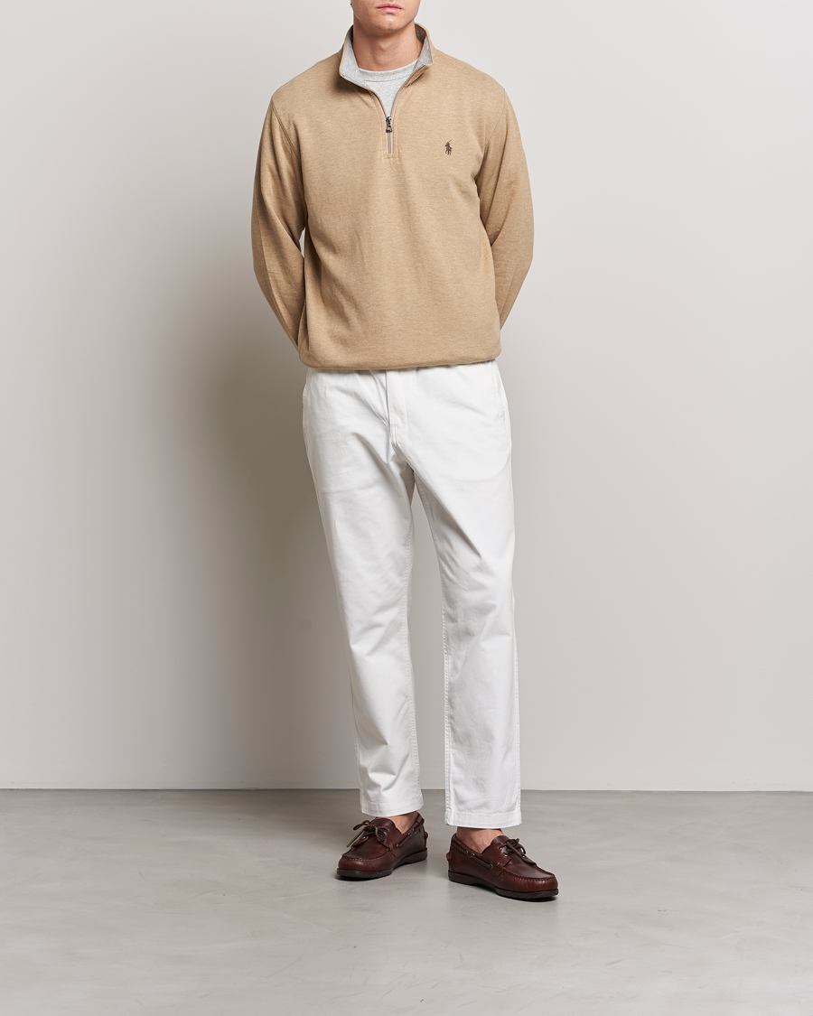 Mies | Puserot | Polo Ralph Lauren | Tech Double Knit Half Zip Luxury Tan Heather