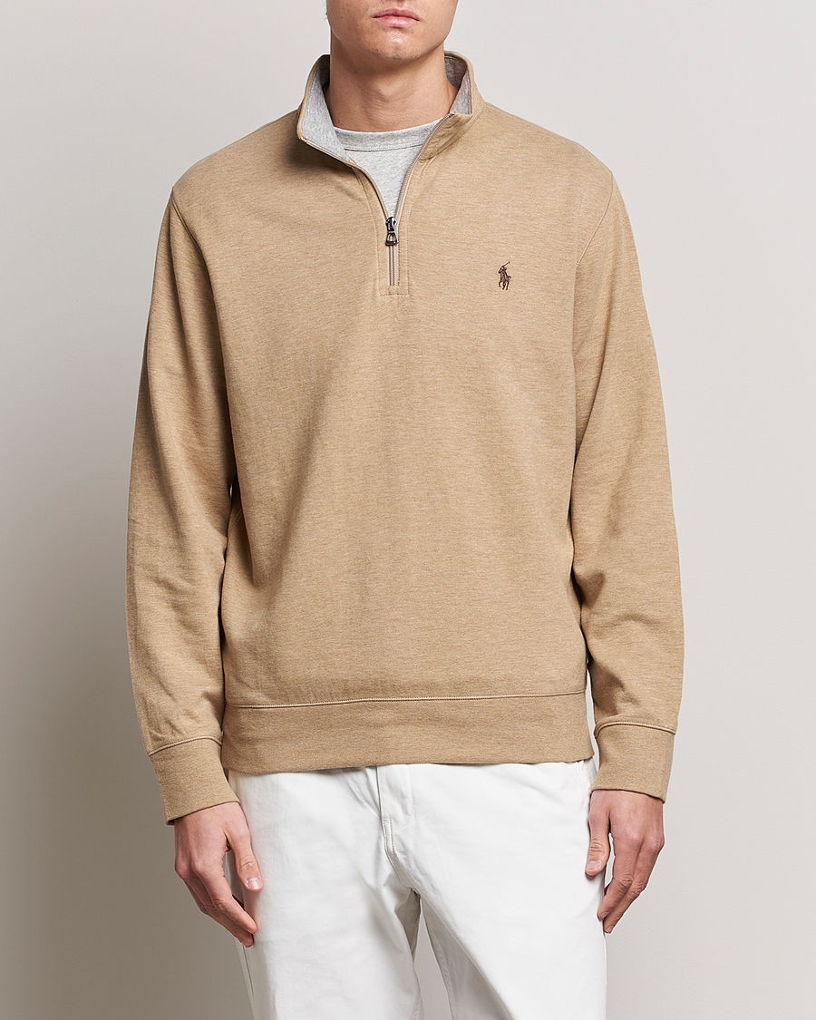 Mies |  | Polo Ralph Lauren | Double Knit Half-Zip Sweater Luxury Tan Heather