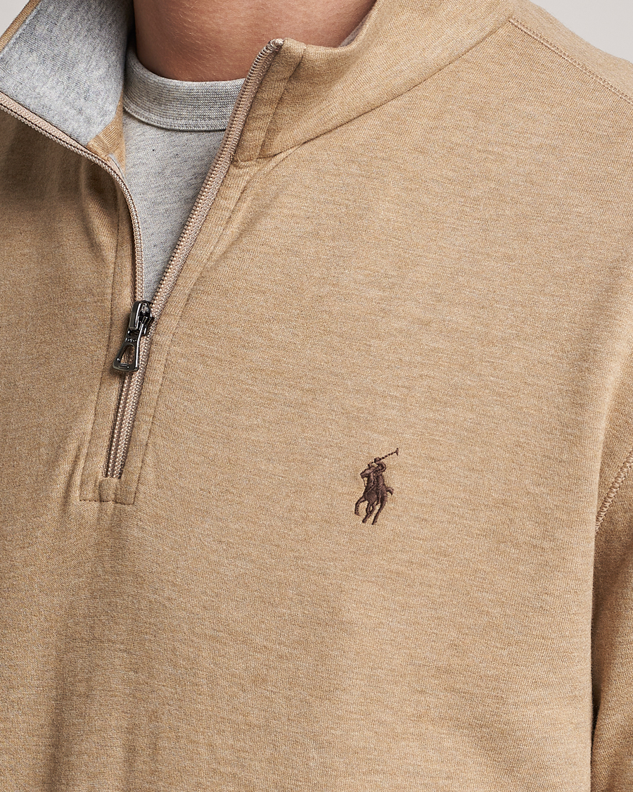 Mies | Puserot | Polo Ralph Lauren | Tech Double Knit Half Zip Luxury Tan Heather