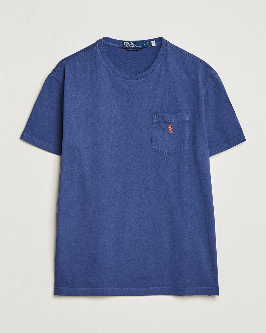 Mies |  | Polo Ralph Lauren | Cotton/Linen Crew Neck T-Shirt Boathouse Navy
