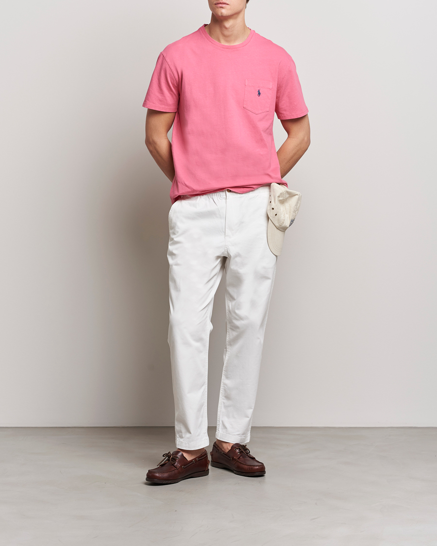 Mies | T-paidat | Polo Ralph Lauren | Cotton/Linen Crew Neck T-Shirt Red Sky