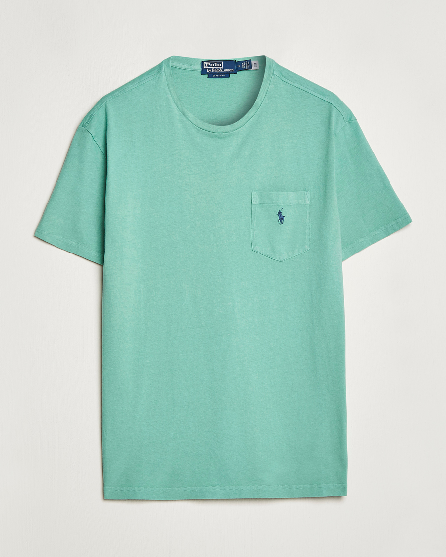 Mies | T-paidat | Polo Ralph Lauren | Cotton/Linen Crew Neck T-Shirt Essex Green