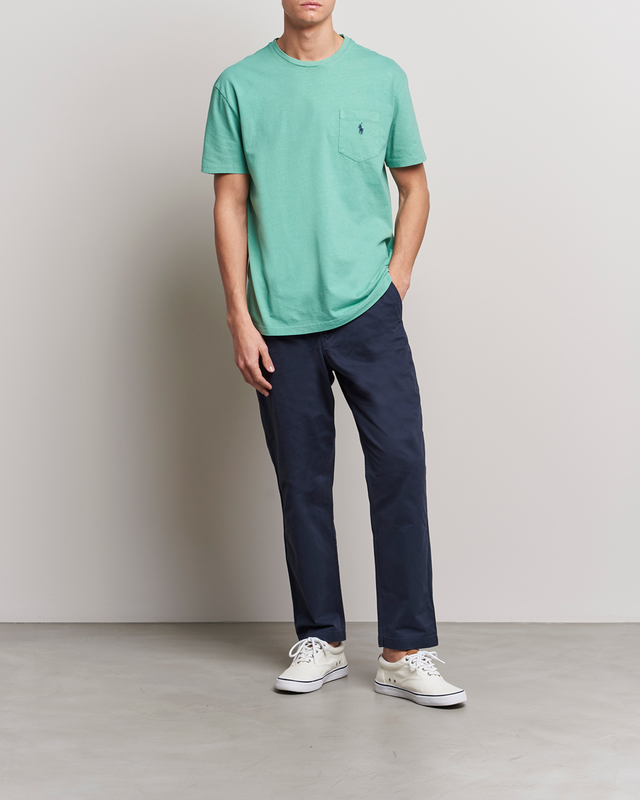 Mies | T-paidat | Polo Ralph Lauren | Cotton/Linen Crew Neck T-Shirt Essex Green
