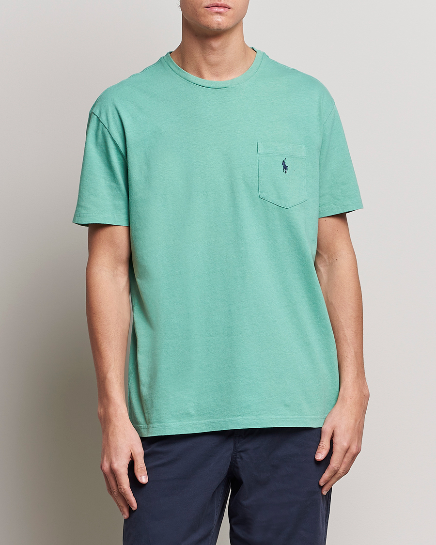 Mies |  | Polo Ralph Lauren | Cotton/Linen Crew Neck T-Shirt Essex Green