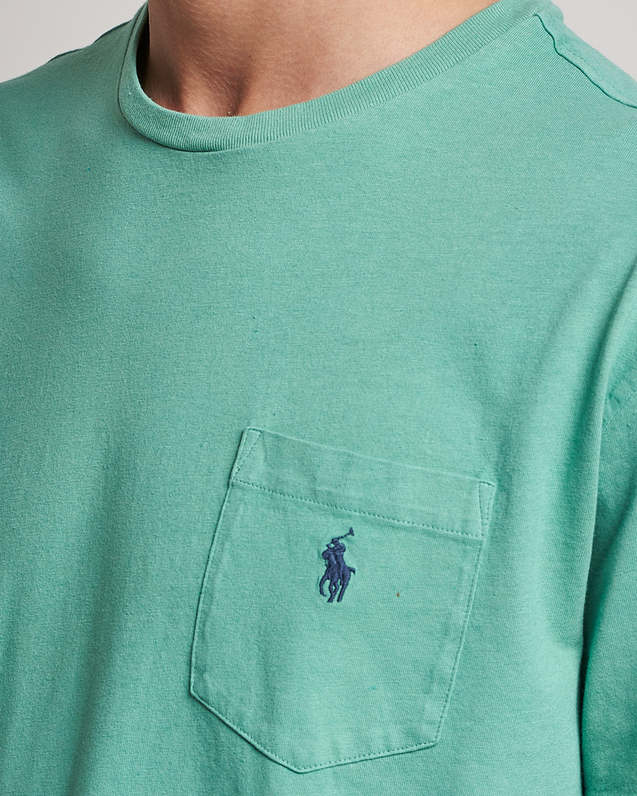 Mies | T-paidat | Polo Ralph Lauren | Cotton/Linen Crew Neck T-Shirt Essex Green