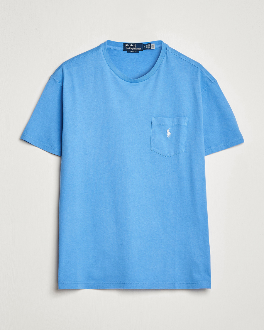 Mies | T-paidat | Polo Ralph Lauren | Cotton/Linen Crew Neck T-Shirt Summer Blue