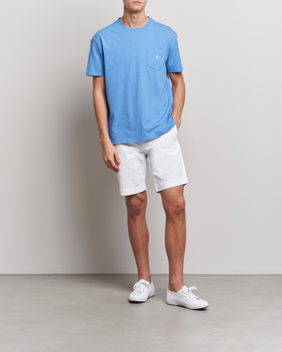 Mies | T-paidat | Polo Ralph Lauren | Cotton/Linen Crew Neck T-Shirt Summer Blue