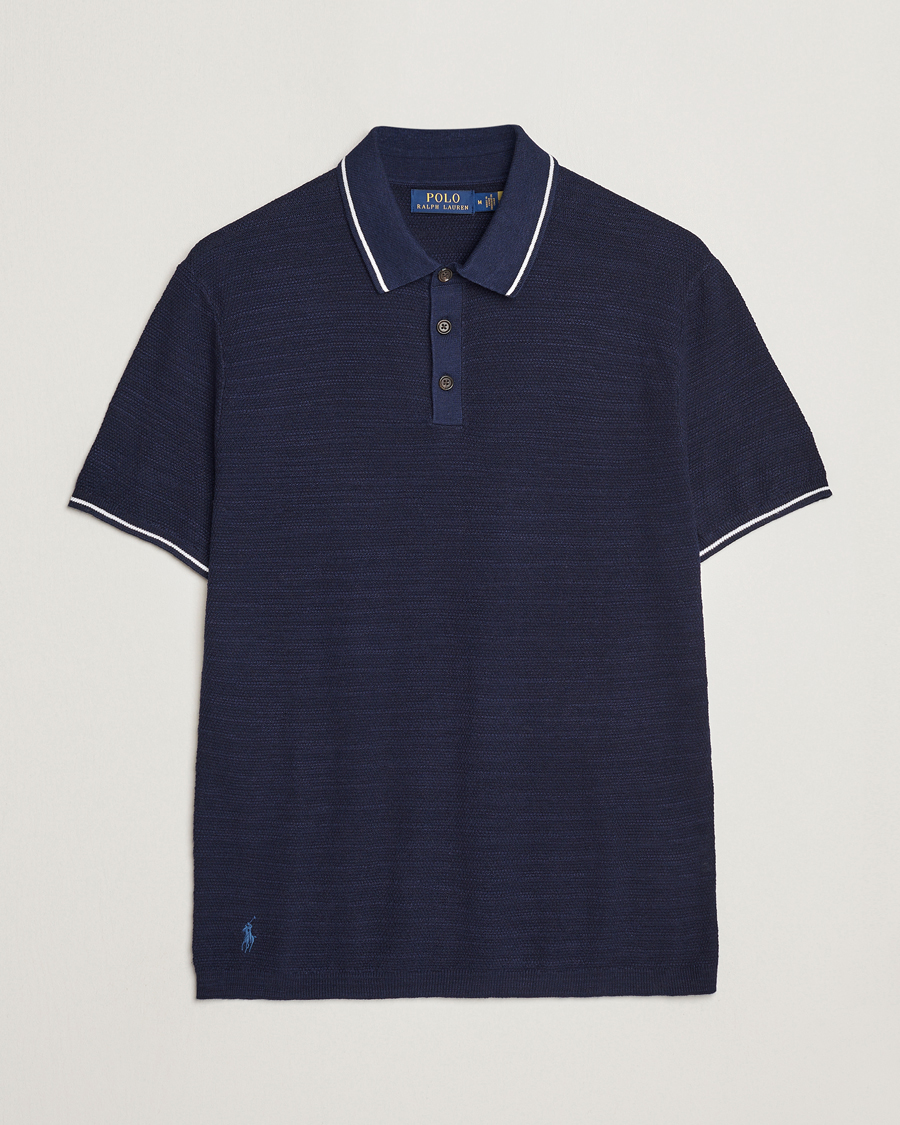 Mies | Pikeet | Polo Ralph Lauren | Cotton/Linen Textured Polo Bright Navy
