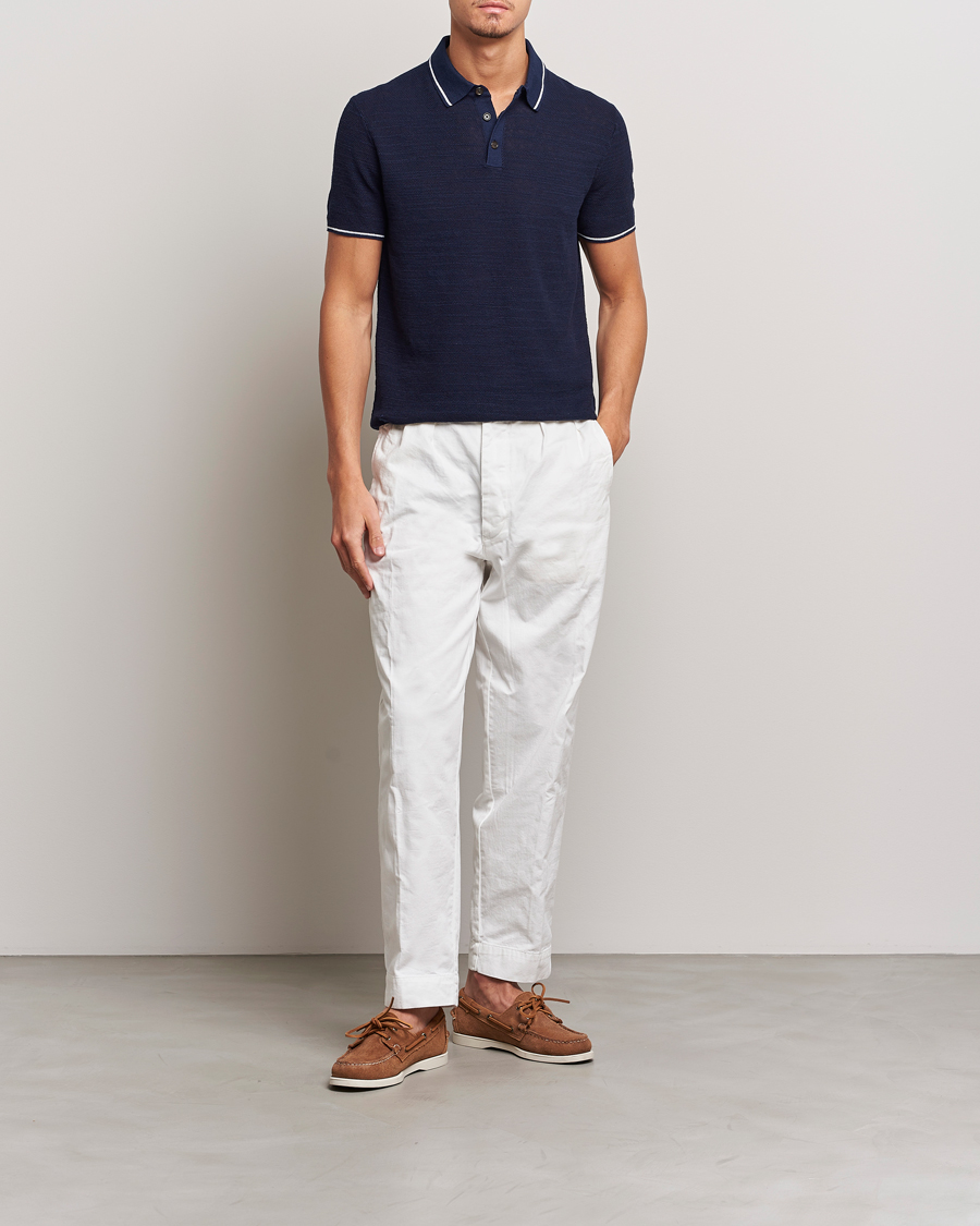 Mies | Pikeet | Polo Ralph Lauren | Cotton/Linen Textured Polo Bright Navy