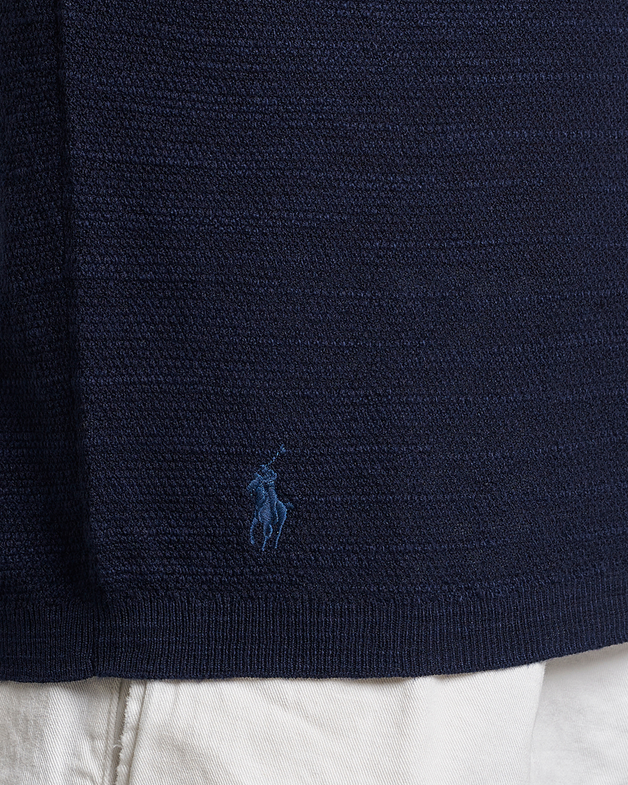 Mies | Pikeet | Polo Ralph Lauren | Cotton/Linen Textured Polo Bright Navy