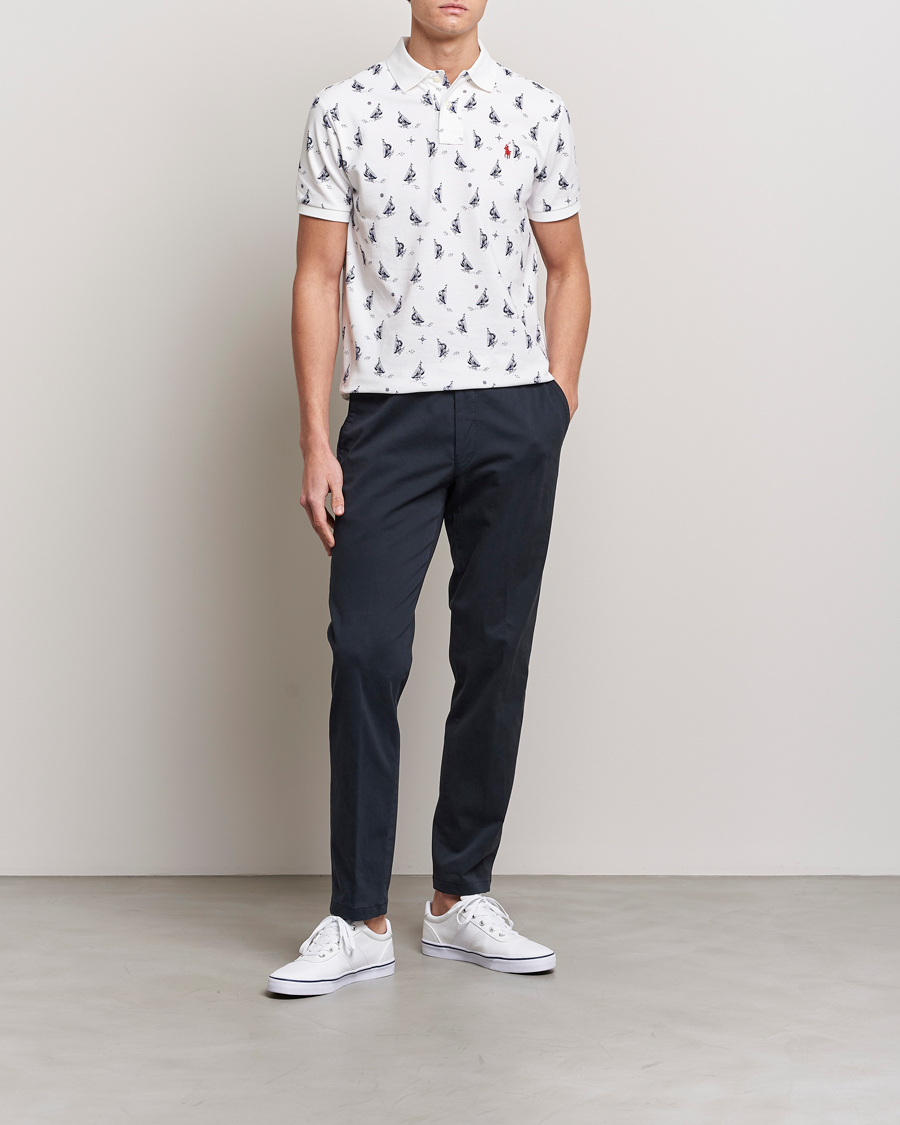 Mies | Pikeet | Polo Ralph Lauren | Custom Slim Fit Sailboats Polo White