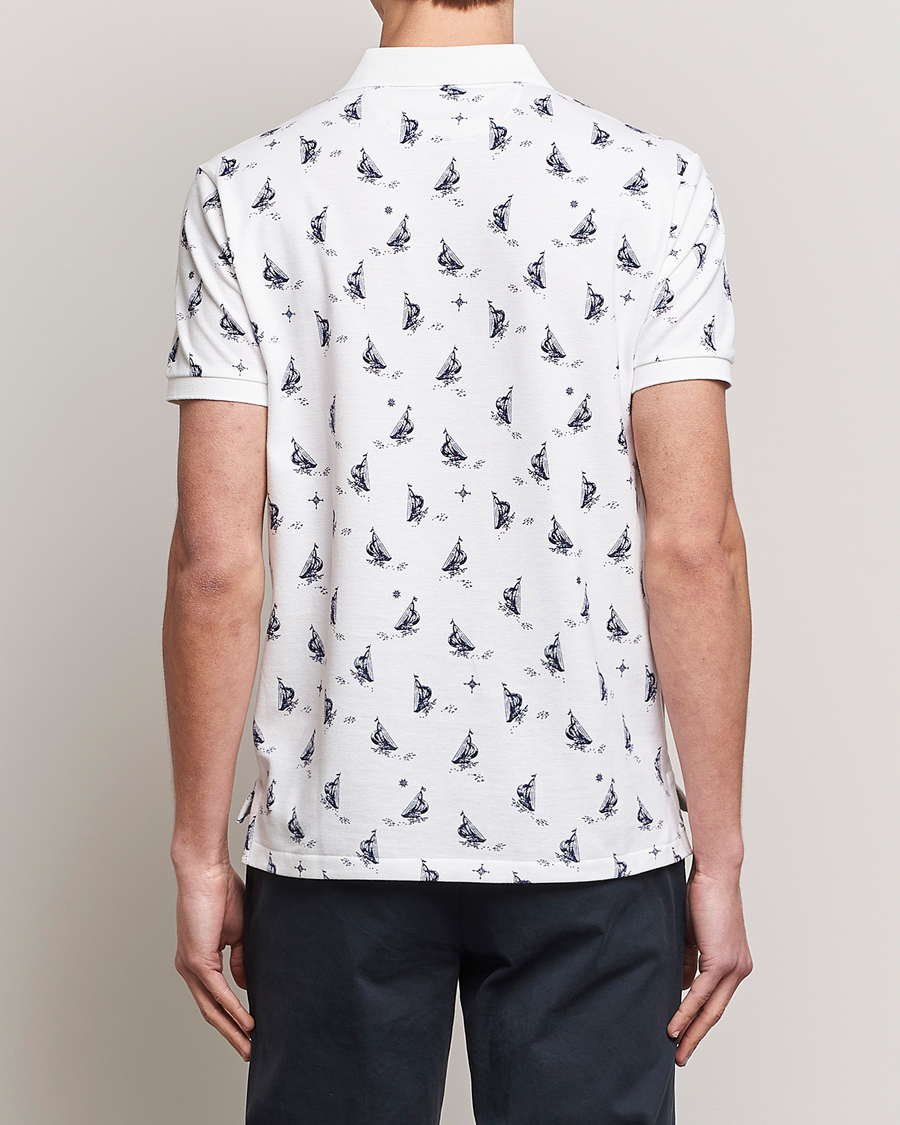 Mies | Pikeet | Polo Ralph Lauren | Custom Slim Fit Sailboats Polo White