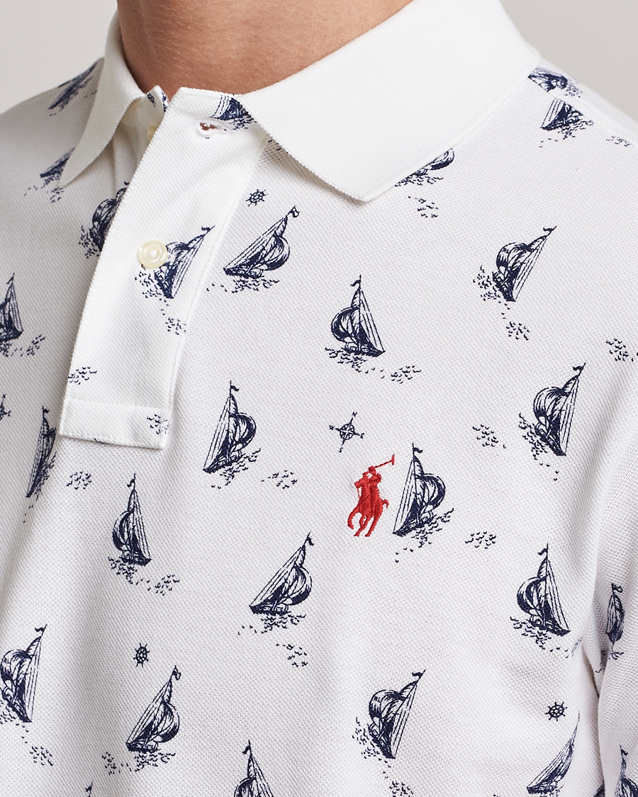 Mies | Pikeet | Polo Ralph Lauren | Custom Slim Fit Sailboats Polo White