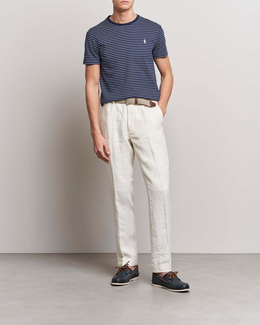 Mies | T-paidat | Polo Ralph Lauren | Luxury Pima Cotton Striped T-shirt Navy/White