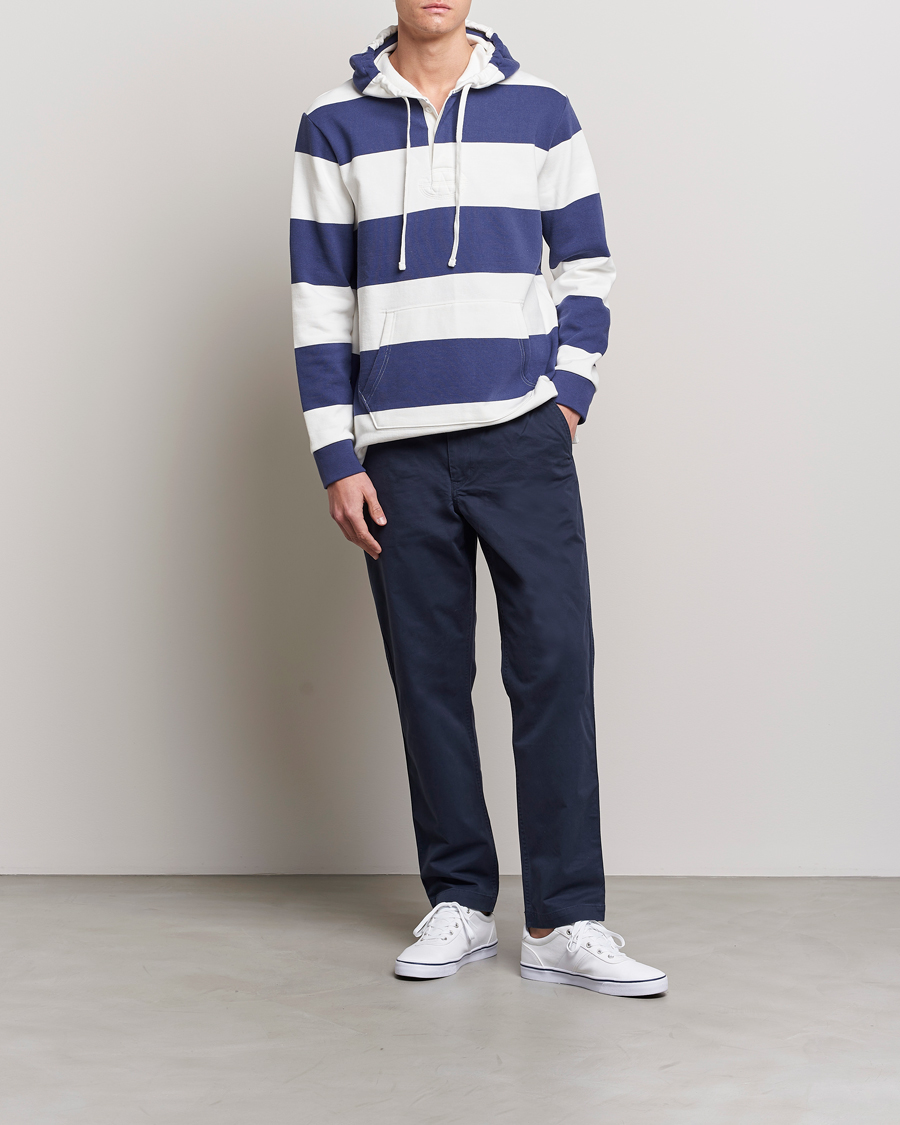 Mies | Puserot | Polo Ralph Lauren | Jersey Blockstriped Hoodie Boat Navy/White