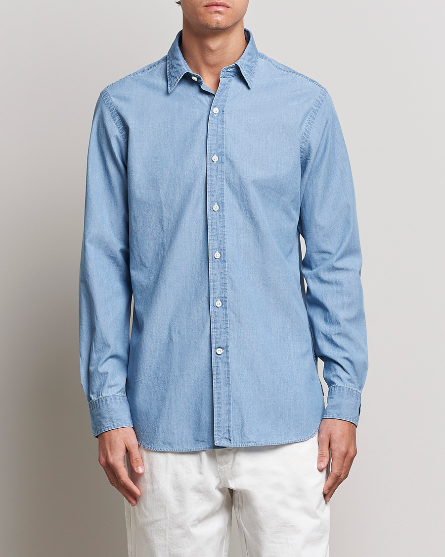 Mies |  | Polo Ralph Lauren | Custom Fit Denim Dress Shirt French Blue