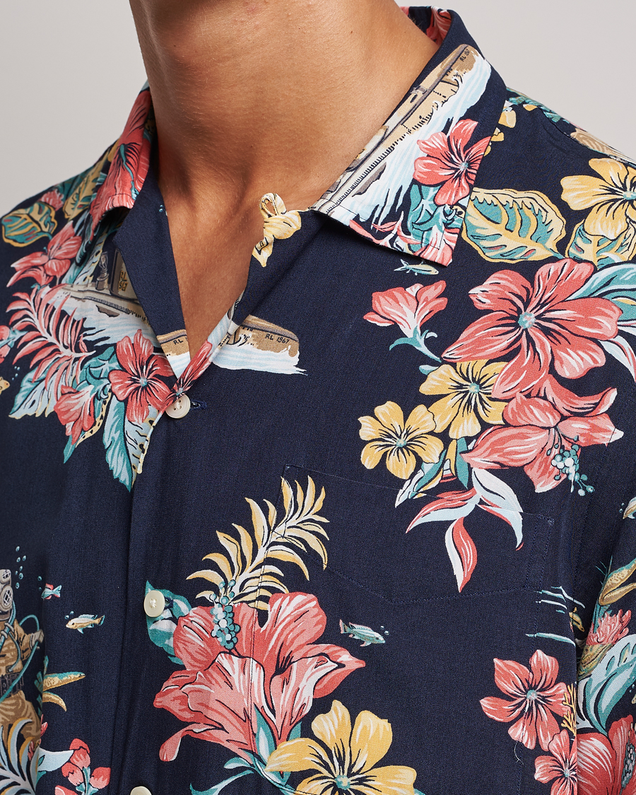 Mies | Kauluspaidat | Polo Ralph Lauren | Printed Flower Short Sleeve Shirt Navy Multi