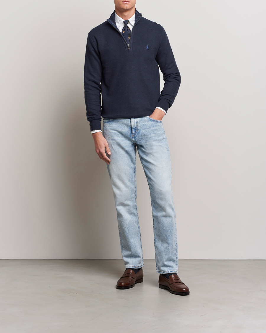 Mies | Puserot | Polo Ralph Lauren | Textured Half-Zip Navy Heather
